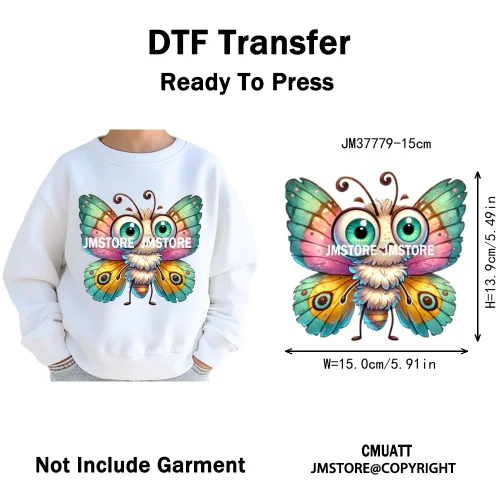 15cm 5.9in Kids Cute Nursery Thermal Printed Bird Fly Animal Washable Iron on DTF Transfers Stickers Ready to Press for Textile