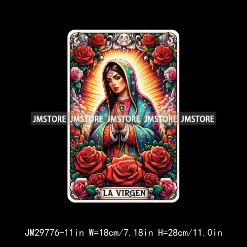 Latina Mexican Lady Chicana Spanish Tarot Card Designs Hecho En Mexico Iron On DTF Transfer Stickers Ready To Press For T-shirts