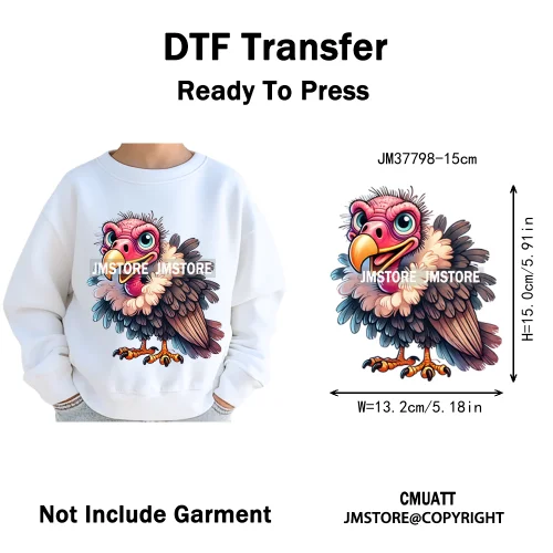 15cm 5.9in Kids Cute Nursery Thermal Printed Bird Fly Animal Washable Iron on DTF Transfers Stickers Ready to Press for Textile