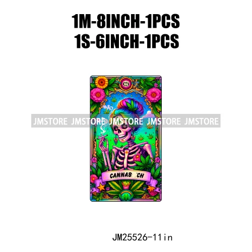 Skeleton La Maestra Chingona Smoke Women Lovers Tarot Card Printing DTF Iron On Transfer Stickers Ready To Press For Clothes Bag