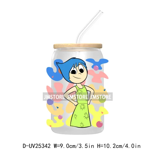 Cartoon Characters Emotions UV DTF Transfer Stickers Decals For Libbey Cold Cups Mugs Durable Custom Labels Mental Health Matter