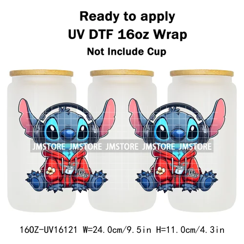 Trendy Movie Cartoon Character Bow 16OZ UV DTF Cup Wrap Ready To Apply Waterproof Transfer Sticker For Libbey Glass Can Tumbler