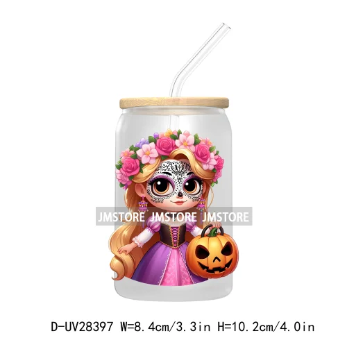 Mexican Little Princess UV DTF Transfer Stickers Decals For Libbey Cold Cups Mugs Tumbler Waterproof Craft Day of the Dead Girls