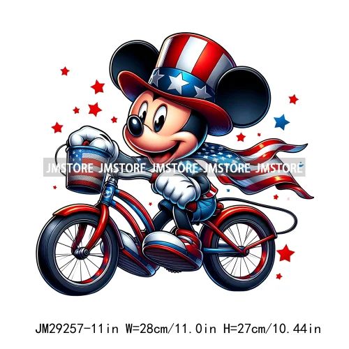 Washable Cartoon Animal 4th Of July Independence Day Freedom Iron On DTF Transfers Stickers Ready To Press For Clothing