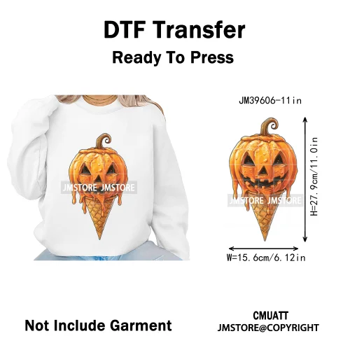 Scary Halloween Popsicles Horror Movie Killers Character Iron on DTF Washable Transfers Stickers Ready to Press for Textile Bags