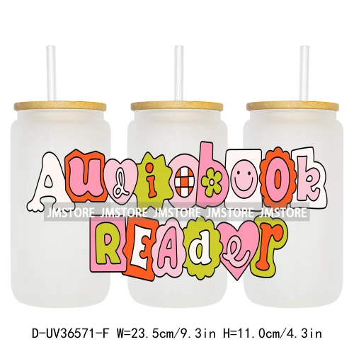 Fantasy Bookish Lover Reading 16OZ UV DTF Cup Wraps Ready To Apply Waterproof Transfer Stickers For Libbey Glass Can Tumbler