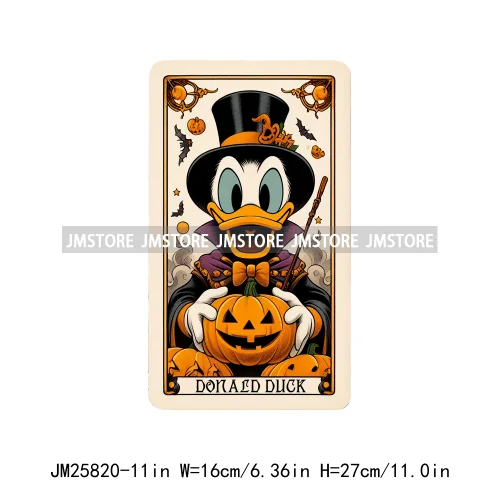 Cute Cartoon Animal Princess Characters Halloween Tarot Cards DTF Iron On Transfers Stickers Ready To Press For T-shirt Bags