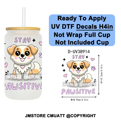 Fantasy Book Lover Gifts Positive Quotes UV DTF Decals Ready To Apply Waterproof Transfer Stickers For 16OZ Libbey Glass Can Cup