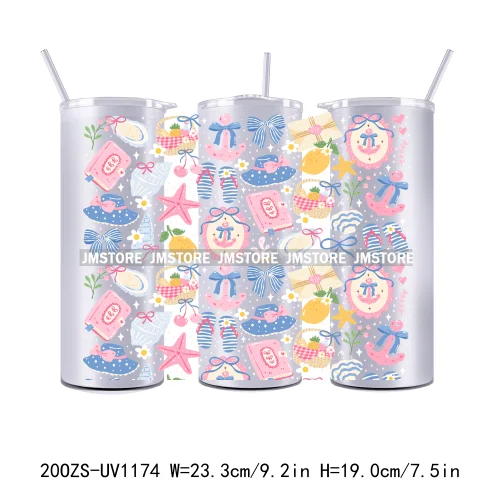 Floral Fruit Bookish Affirmation 20OZ Tumbler Wraps Ready To Ship UV DTF Transfer Stickers Waterproof Prints For Skinny Tumbler