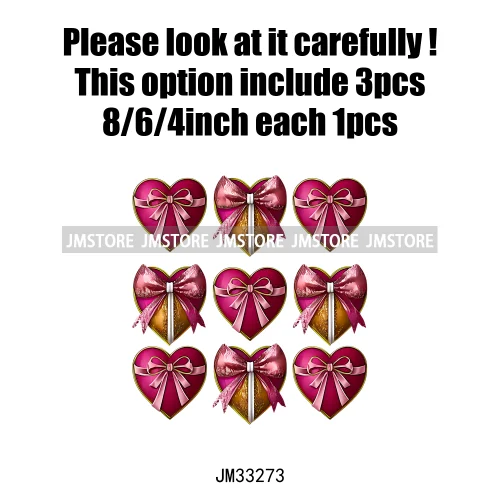 Colorful Love Heart Lips Coquette Happy Valentine's Day Iron On DTF Heat Press Transfers Stickers Ready To Press For Clothing