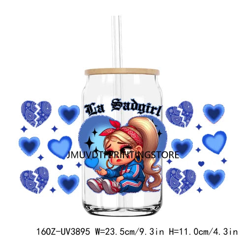 Chicano Forever Cholo Couple Valentine UV DTF Sticker For 16OZ Libbey Glass Cup Can Wrap Transfer Sticker Custom Labels DIY Logo