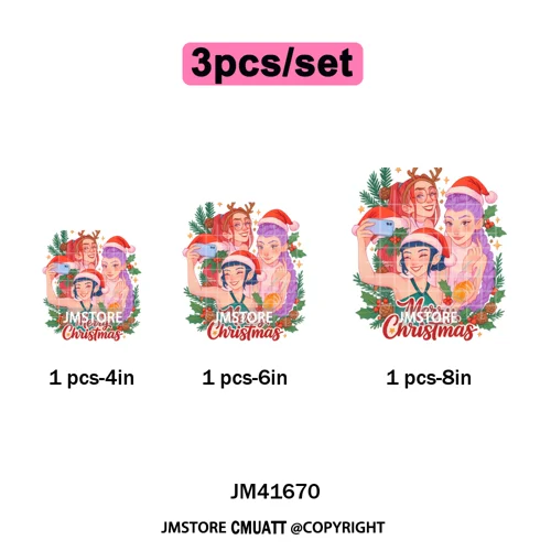 Christmas Kpop Holiday Idol Santa Holly Jolly Merry Christmas Iron on DTF Washable Transfers Stickers Ready to Press for Textile