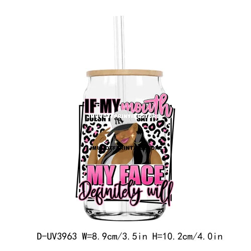 I Am Black History UV DTF Sticker For 16OZ Libbey Glass Cup Can Afro Girl Women Wrap Transfer Sticker Custom Labels DIY Logo