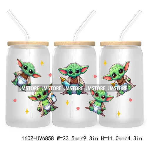 Cartoon Mouse Princess Friends 16OZ UV DTF Cup Wrap Transfers Stickers For Libbey Glass Can Cups Tumbler Waterproof Craft