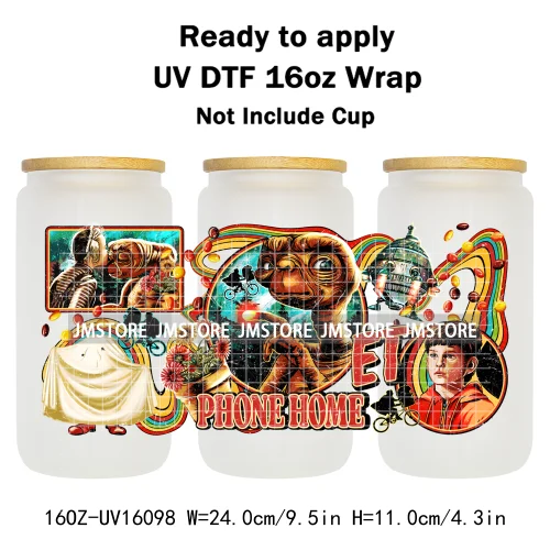Halloween Horror Characters Scary Movie Killers 16OZ UV DTF Cup Wraps Ready To Apply Transfer Stickers For Libbey Glass Can Mugs
