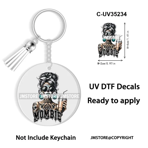 Sassy Girl Sarcastic Saying High Quality WaterProof Ready To Apply UV DTF Stickers For Round Circle Acrylic Keychain Keyring