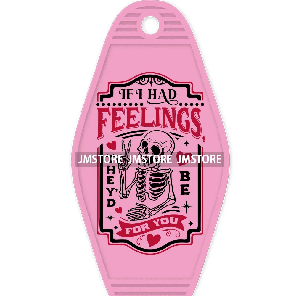 Loved To Death Skeleton Rose High Quality WaterProof UV DTF Stickers For Motel Hotel Keychain Blanks XOXO Valentines Day