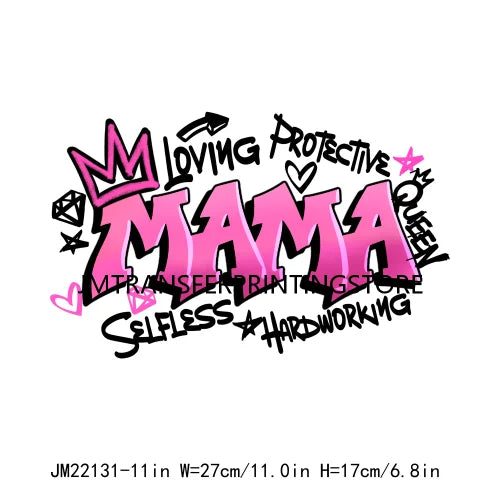 Blessed Proud Black Women Small Business Mama Cheer Mom Life Logos Autism Mom DTF Transfer Stickers Ready To Press For Hoodies