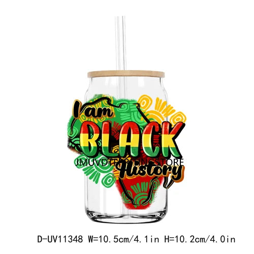 Juneteenth 1865 Black History Month UV DTF Transfers Stickers Decals For Libbey Cold Cups Mugs Tumbler Waterproof DIY Craft