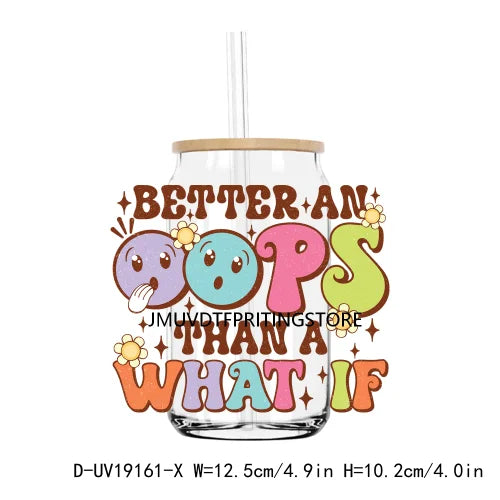 Positive Affirmations Good Vibes UV DTF Transfers Sticker Decals For Libbey Cold Cups Mugs Tumbler Waterproof DIY Craft Kindness