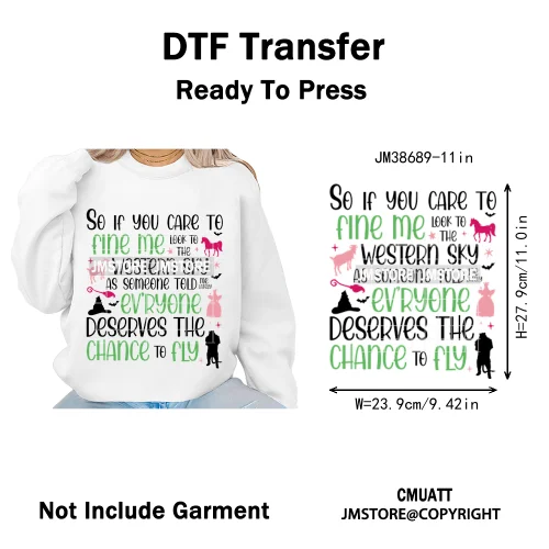 In My Witch Era Pink Goes With Green Coquette Bow Magic Broom Iron on DTF Washable Transfers Stickers Ready to Press for Textile