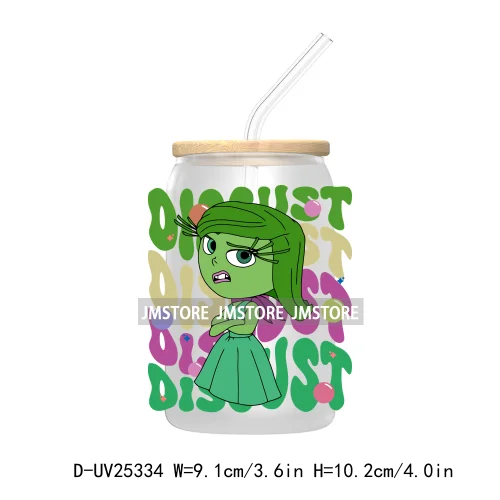 Cartoon Characters Emotions UV DTF Transfer Stickers Decals For Libbey Cold Cups Mugs Durable Custom Labels Mental Health Matter