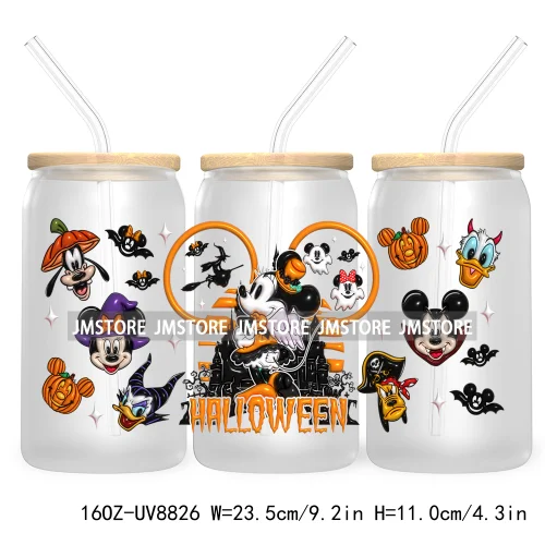 3D Horror Halloween UV DTF Sticker For 16OZ Libbey Glass Cup Can Wrap Transfer Stickers Custom Label DIY Logo Cartoon Blue Koala