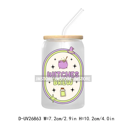 Spooky Halloween Book Club 16OZ UV DTF Cup Wrap Transfer Stickers Custom Labels Waterproof Logo For Libbey Glass Can Fall Season