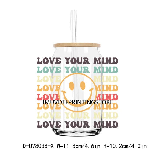 Mental Health Positive Motivational Matter UV DTF Transfer Stickers Decals For Libbey Cold Cups Mugs Tumbler Waterproof DIY Logo