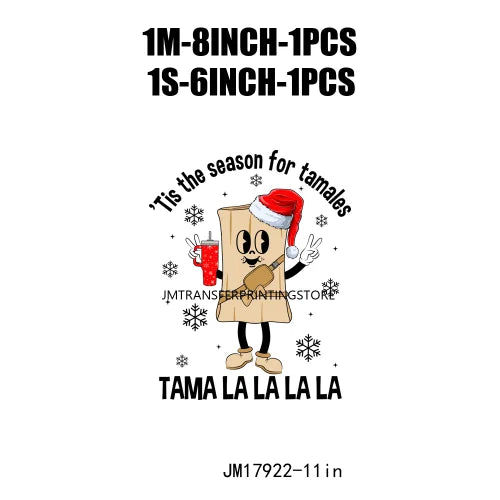 New Latin Culture Christmas Conchita It's Cold Outside No Dieta Season Calorias No Cuentan DTF Heat Transfer Sticker For Hoodies