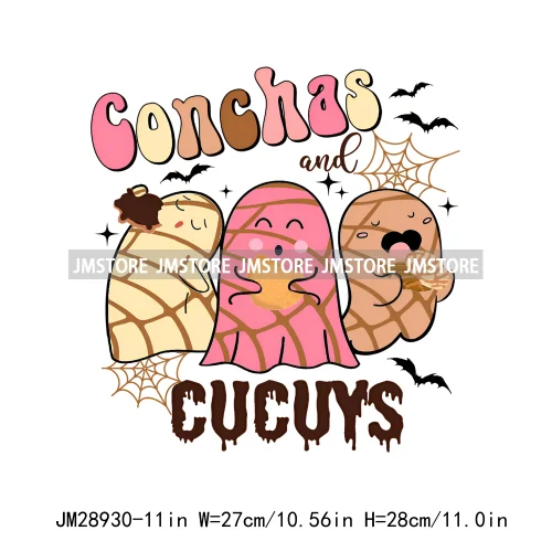 Cute Aqui Espantan Mexican Ghost Creepy Conchita Era Conchas And Cucuys Iron On DTF Transfer Stickers Ready To Press For Hoodies