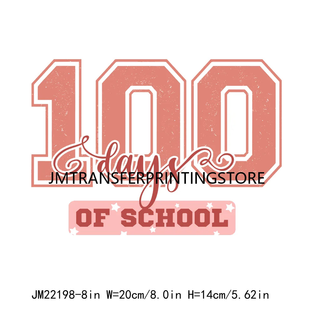 Washable Faux Glitter In My 100 Days Of School Era Back To School DTF Transfer Printing Stickers Ready To Press For T-shirts Bag