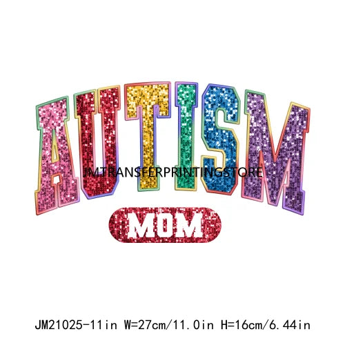 Colorful Mother Baby Hood Autism Mom Good Mama Day Bad Words Printing Mama Basics DTF Heat Transfer Stickers For T-shirts