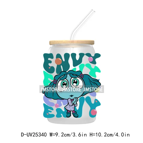 Cartoon Characters Emotions UV DTF Transfer Stickers Decals For Libbey Cold Cups Mugs Durable Custom Labels Mental Health Matter