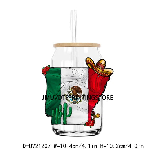 Mexican Lady With Sunflowers UV DTF Transfers Stickers Decals For Libbey Cold Cups Mugs Tumbler Waterproof DIY Logo Love Fiesta