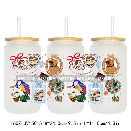 Magical Mirror Cartoon Coquette Bow 16OZ UV DTF Cup Wraps Ready To Apply Waterproof Transfer Stickers For Libbey Glass Can Mugs