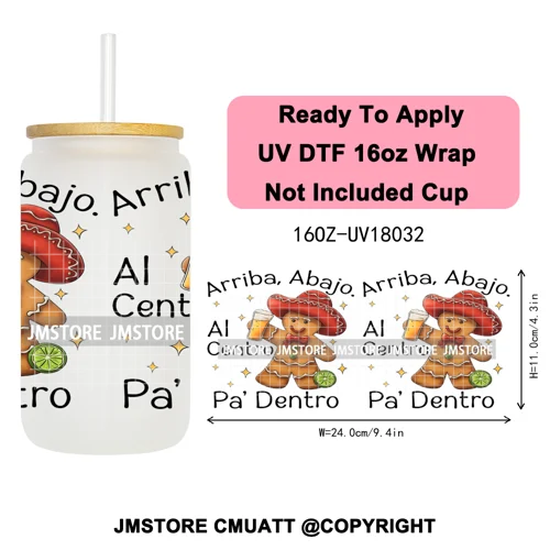 Tis The Season Mexican Christmas Coquette UV DTF Cup Wrap Ready To Apply Transfer Stickers Tumbler Wraps For Libbey Glass Can