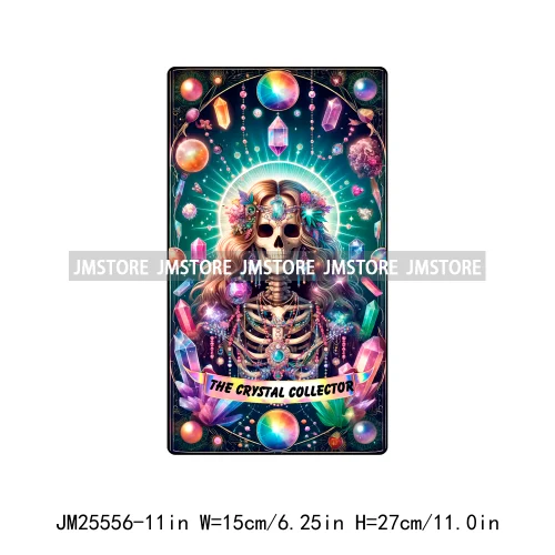 Colorful Artist Overthinker Dad Women Skeleton Thermal Logo  Tarot Card DTF Iron On Transfer Stickers Ready To Press For Hoodies