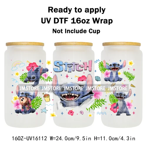 Trendy Movie Cartoon Character Bow 16OZ UV DTF Cup Wrap Ready To Apply Waterproof Transfer Sticker For Libbey Glass Can Tumbler