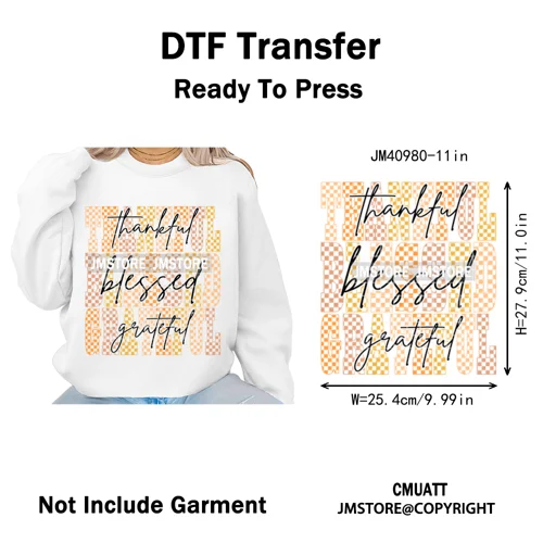 Trendy Give Thanks Coquette Gobble Turkey Bow Girly Fall Blessed Iron on DTF Heat Transfers Stickers Ready to Press for Clothing