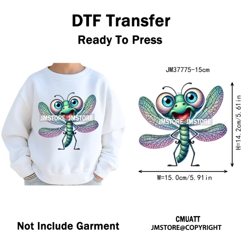 15cm 5.9in Kids Quirky Safari Cartoon Animal Iron On Transfers Stickers For Clothing DTF Printed Appliques Washable T-Shirts