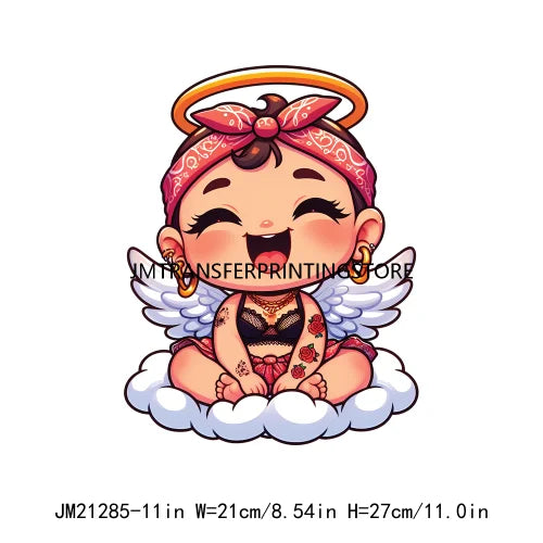 Cute Baby Angel Concha Valentine Kids Lovely Iron On DTF Transfers Printing Stickers Ready To Press For Hoodies