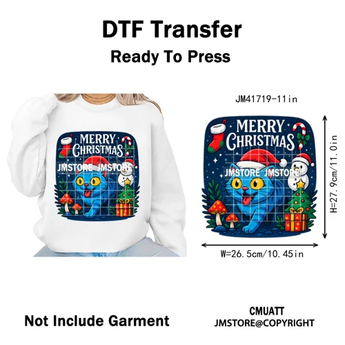 Holly Stars Gifts Happy Kpop Christmas Vibes Winter Holiday Iron on DTF Washable Transfers Stickers Ready to Press for Hoodies