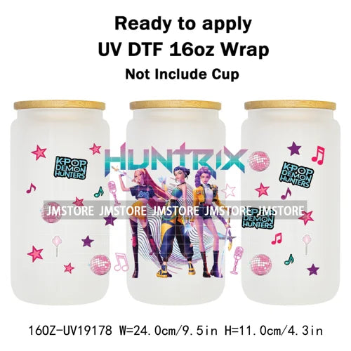 Kpop Idol Fan Art Anime Lover Gift UV DTF Cup Wrap Ready To Apply Transfer Stickers 16OZ Tumbler Wraps DIY For Libbey Glass Can