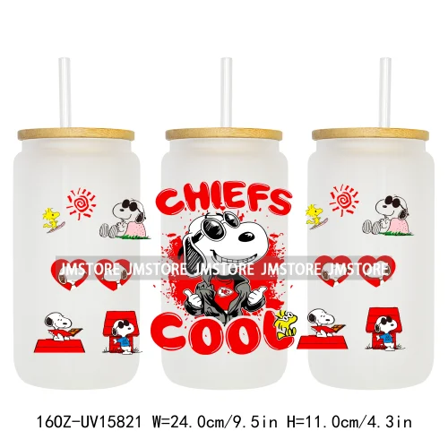 Cartoon Dogs Back To School UV DTF Wraps Transfer Sticker Selfadhesive Waterproof High Quality For 16OZ Libbey Glass Can Tumbler