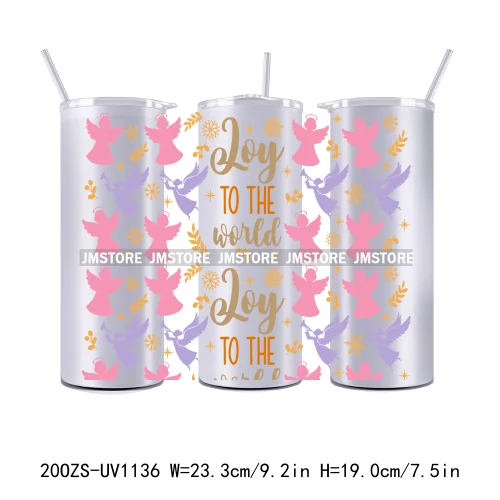 Christmas Gingerbread Reindeer 20OZ Tumbler Wraps Ready To Ship UV DTF Transfer Stickers Waterproof Prints For Skinny Tumbler