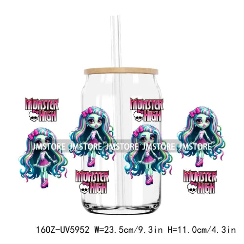 Latina Culture Cartoon Girls 16OZ UV DTF Cup Wrap Transfers Stickers Custom Labels Durable Waterproof Logo For Libbey Glass Can