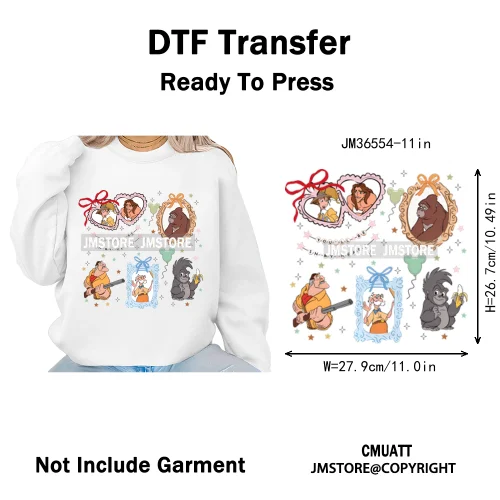 Colorful Animal Coquette Mirror Bracelet Cartoon Character Printing Iron On DTF Transfers Stickers Ready To Press T-shirts Bags