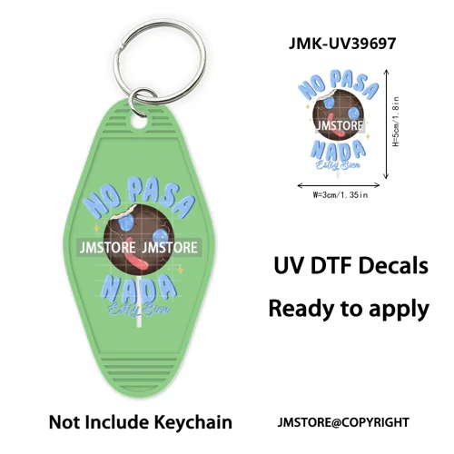 Mexican Conchas Ghost Spooky Halloween UV DTF Motel Keychain Wraps Ready To Apply Waterproof High Quality Hotel Keychain Decals