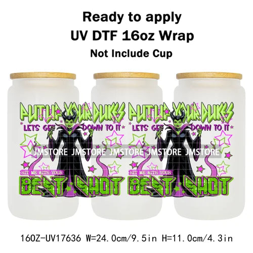 Scare Bears Halloween Horror Villain UV DTF Cup Wrap Ready To Apply Transfer Stickers Waterproof For Libbey Glass Can 16OZ Wraps